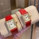 New Cartier Must de Cartier Tank Vermeil Watches Ginger Leather Strap (6)_th.jpg